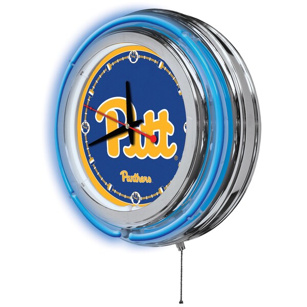 Holland Bar Stool Co University of Pittsburgh Double Neon 15" Clock (Pitt) - CLK15PITTSB