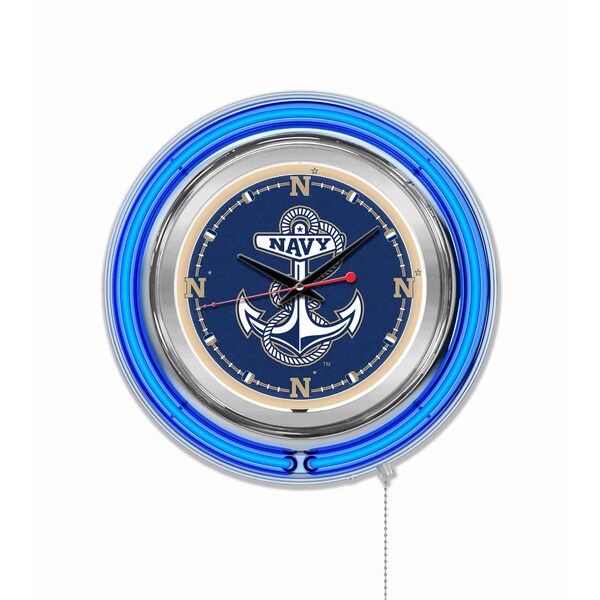 Holland Bar Stool Co US Naval Academy Double Neon 15" Clock NAVY - CLK15USNAVA
