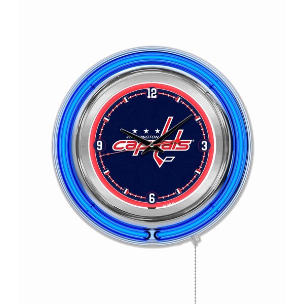Holland Bar Stool Co Washington Capitals Double Neon 15" Clock, NHL - CLK15WSHCAP