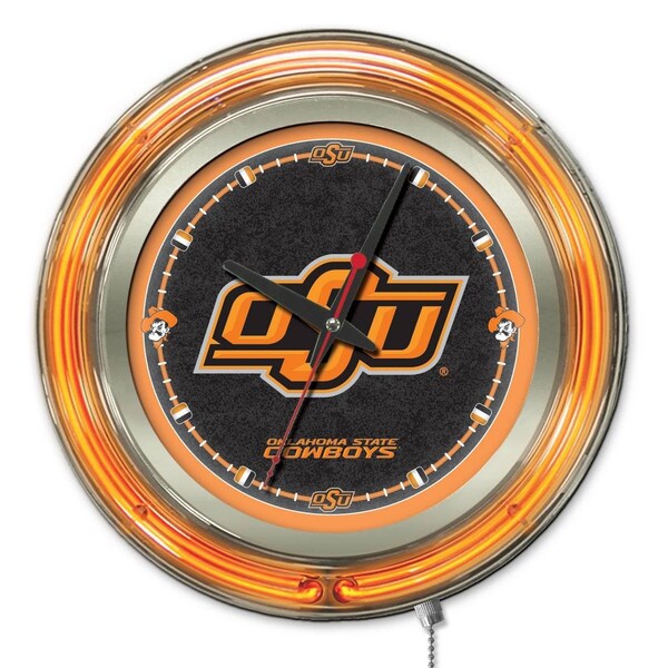 Holland Bar Stool Co Oklahoma State University Double Neon 15" Clock - CLK15OKSTUN