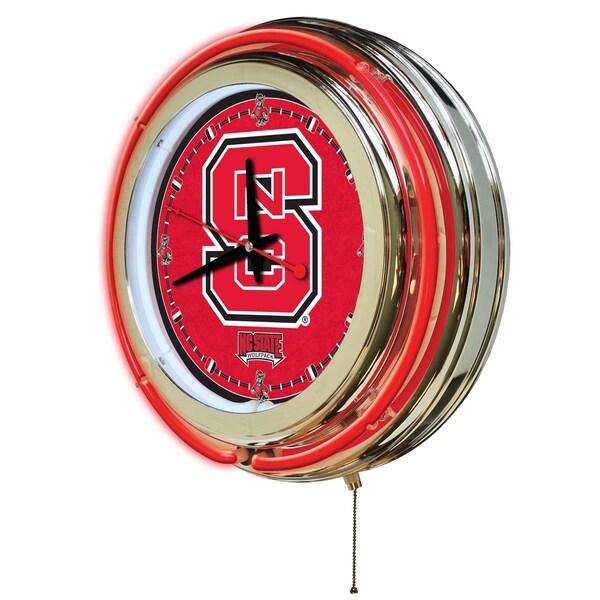 Holland Bar Stool Co North Carolina State University Double Neon 15" Clock - CLK15NCARST