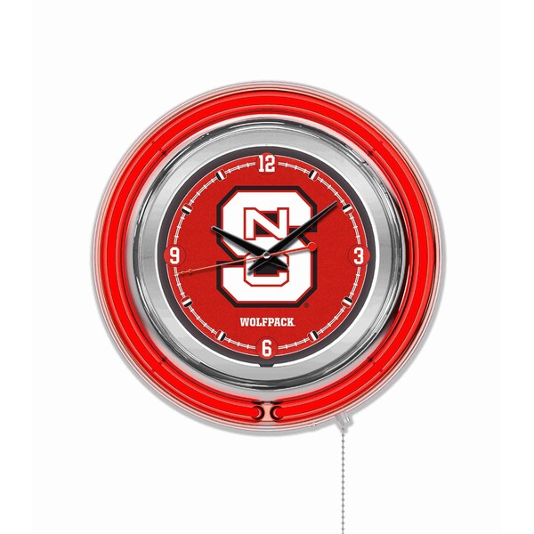 Holland Bar Stool Co North Carolina State University Double Neon 15" Clock - CLK15NCARST
