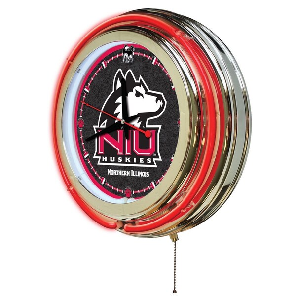Holland Bar Stool Co University of Northern Illinois Double Neon 15" Clock - CLK15NORILL