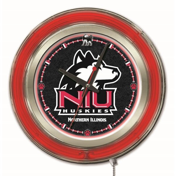 Holland Bar Stool Co University of Northern Illinois Double Neon 15" Clock - CLK15NORILL
