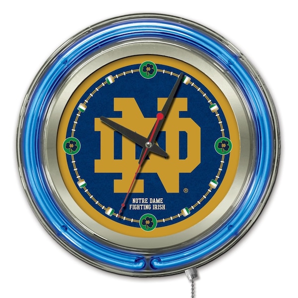 Holland Bar Stool Co Notre Dame Double Neon 15" Clock (ND) - CLK15ND-ND