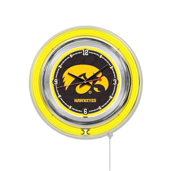 Holland Bar Stool Co University of Iowa Double Neon 15" Clock - CLK15IOWAUN