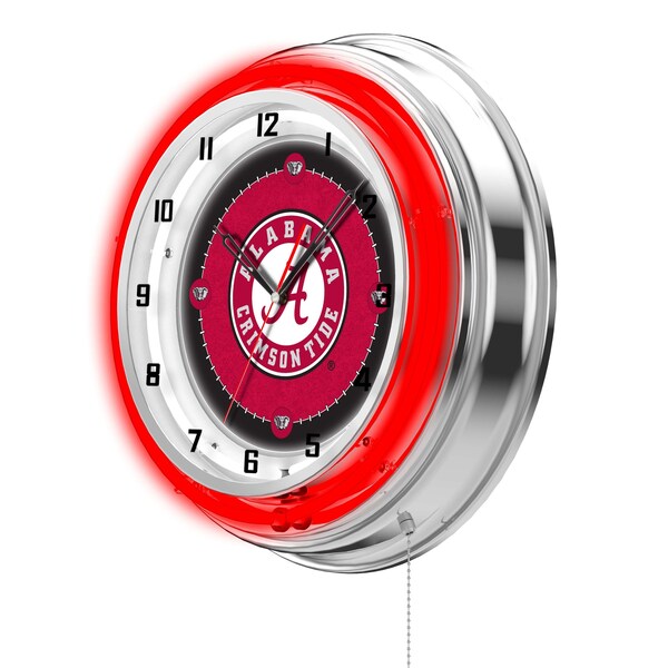 Holland Bar Stool Co University of Alabama Double Neon 19" Clock (Script A) - CLK19AL-A