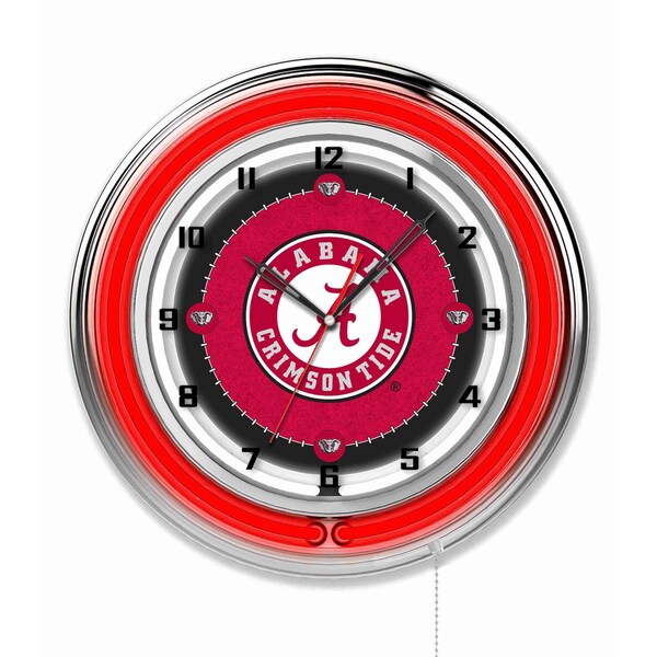 Holland Bar Stool Co University of Alabama Double Neon 19" Clock (Script A) - CLK19AL-A