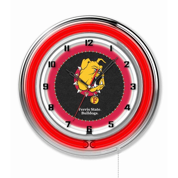 Holland Bar Stool Co Ferris State University Double Neon 19" Clock - CLK19FERRST