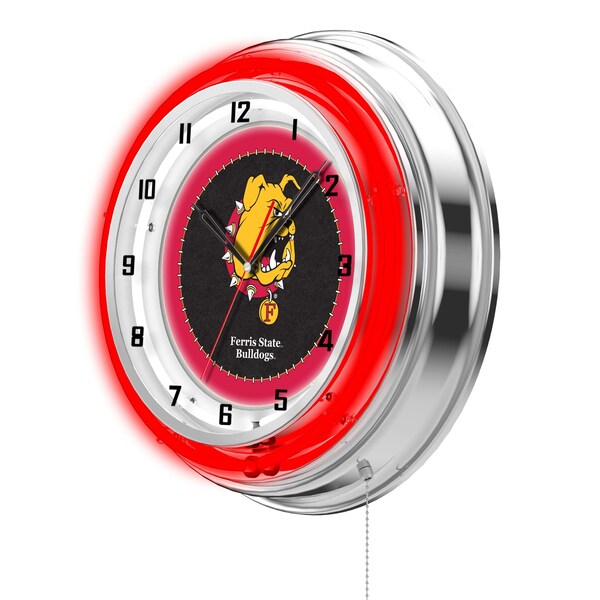 Holland Bar Stool Co Ferris State University Double Neon 19" Clock - CLK19FERRST