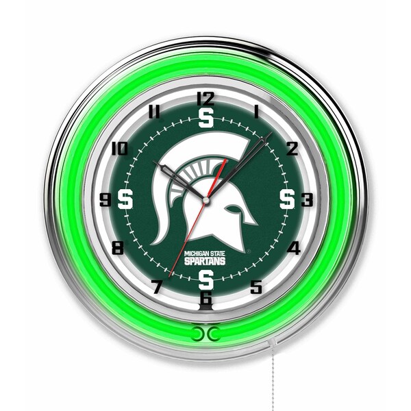 Holland Bar Stool Co Michigan State University Double Neon 19" Clock - CLK19MICHST