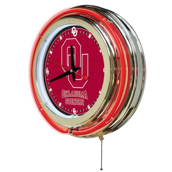 Holland Bar Stool Co Oklahoma University Double Neon 15" Clock - CLK15OKLHMA