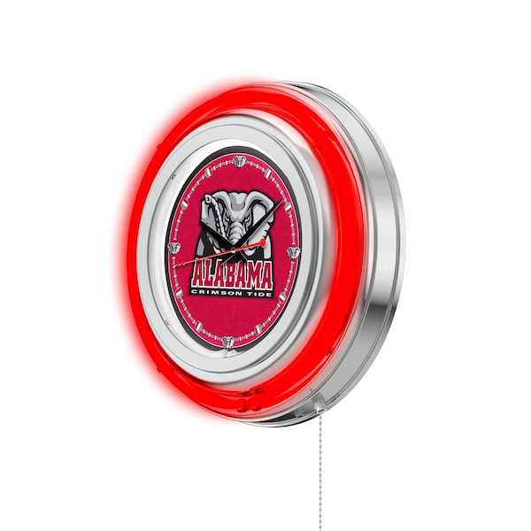 Holland Bar Stool Co University of Alabama Double Neon 15" Clock (Elephant) - CLK15AL-ELE