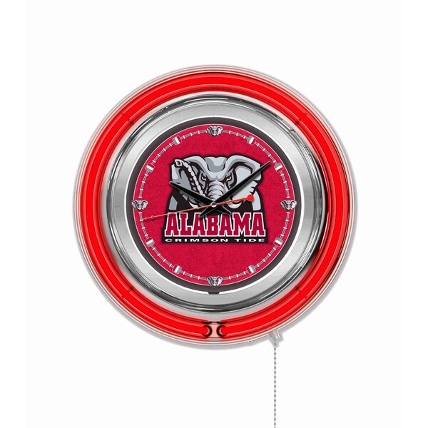 Holland Bar Stool Co University of Alabama Double Neon 15" Clock (Elephant) - CLK15AL-ELE