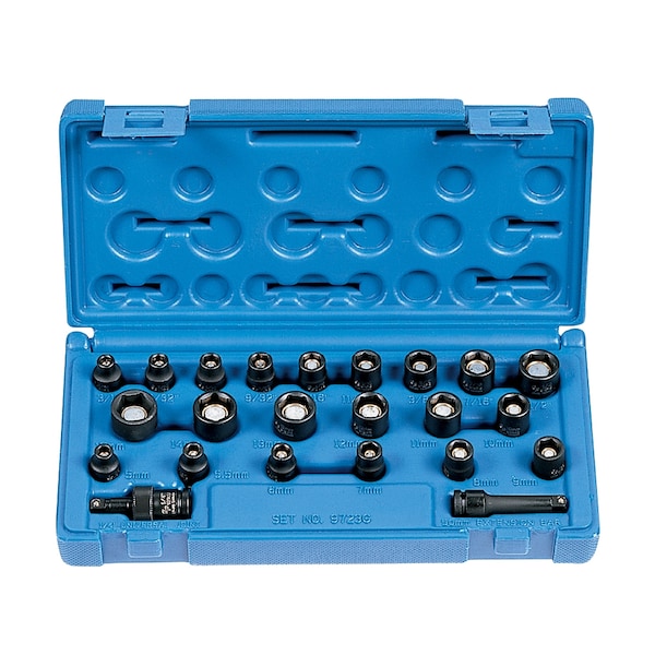 Grey Pneumatic 1/4" Dr Std Length Frac&Metric Magnetic - GP9723G