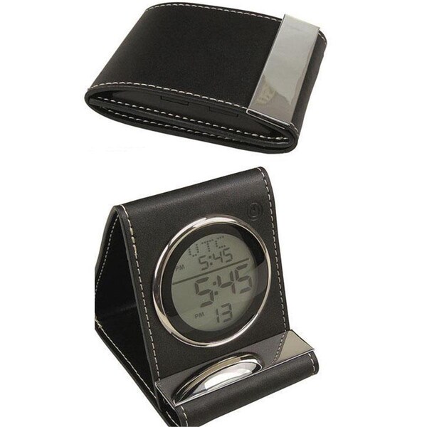 Jiallo Leather Travel Alarm Clock - 11903