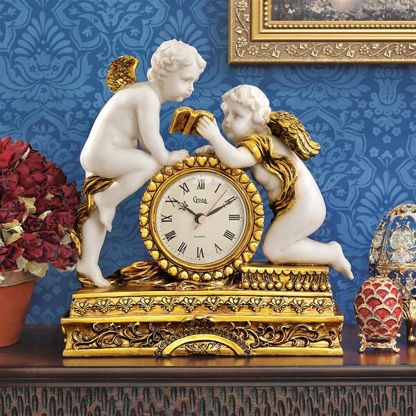 Design Toscano Chateau Carbonne Cherub Mantel Clock - KY72570