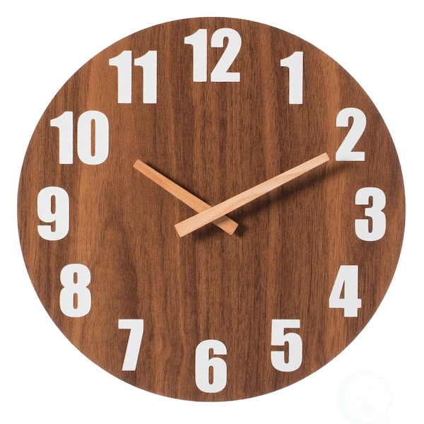 Quickway Imports Antique Home Decor Wall Clock For Living Room, Bedroom, Kitchen, or Dining Room, Brown Natural Wood - QI004096