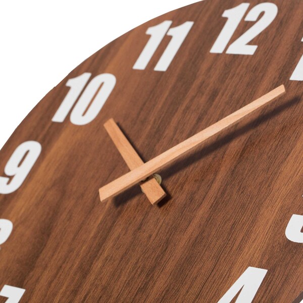 Quickway Imports Antique Home Decor Wall Clock For Living Room, Bedroom, Kitchen, or Dining Room, Brown Natural Wood - QI004096