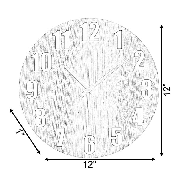 Quickway Imports Antique Home Decor Wall Clock For Living Room, Bedroom, Kitchen, or Dining Room, Brown Natural Wood - QI004096