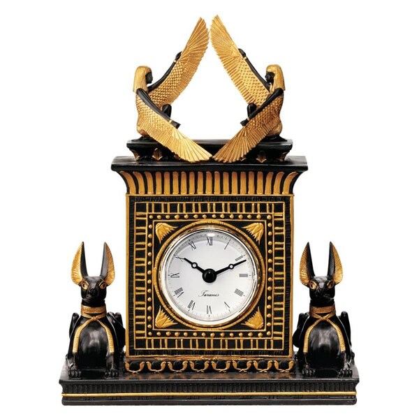 Design Toscano Temple of Anubis Egyptian Revival Sculptural Clock - WU70627