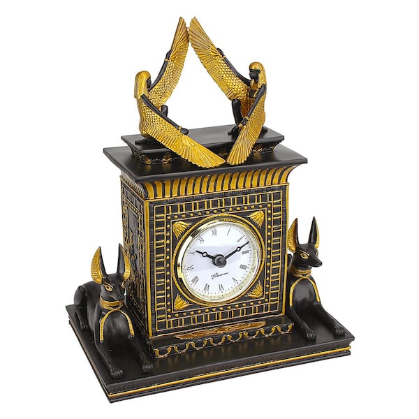 Design Toscano Temple of Anubis Egyptian Revival Sculptural Clock - WU70627