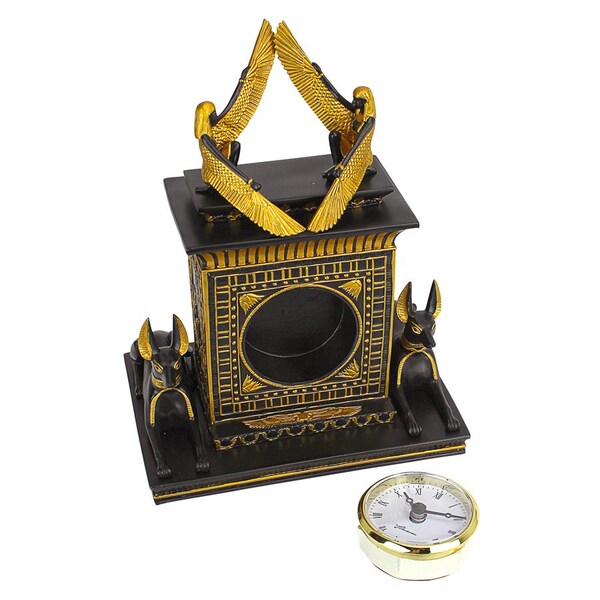 Design Toscano Temple of Anubis Egyptian Revival Sculptural Clock - WU70627