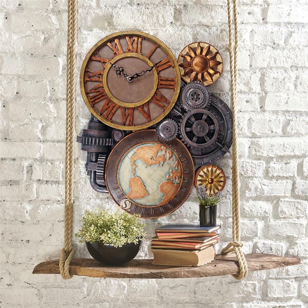 Design Toscano Gears of Time Sculptural Wall Clock: Large - EU9348