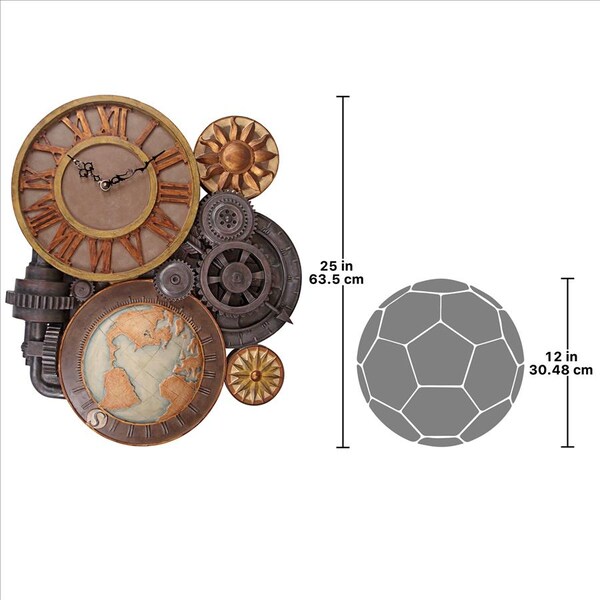 Design Toscano Gears of Time Sculptural Wall Clock: Large - EU9348
