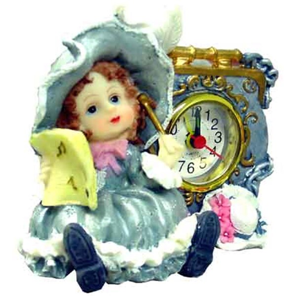 Barjan 4 Tall Sweet Girl Musician Clock - 1256138