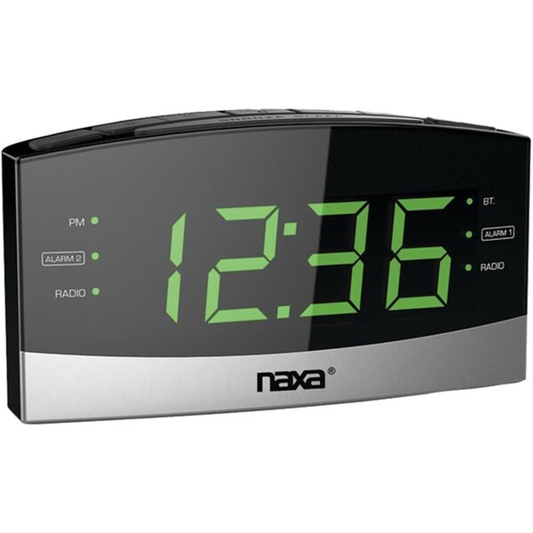 Naxa Electronics Naxa  Bluetooth Easy-Read Dual-Alarm Clock with Daily Repeat, Black - NA392265