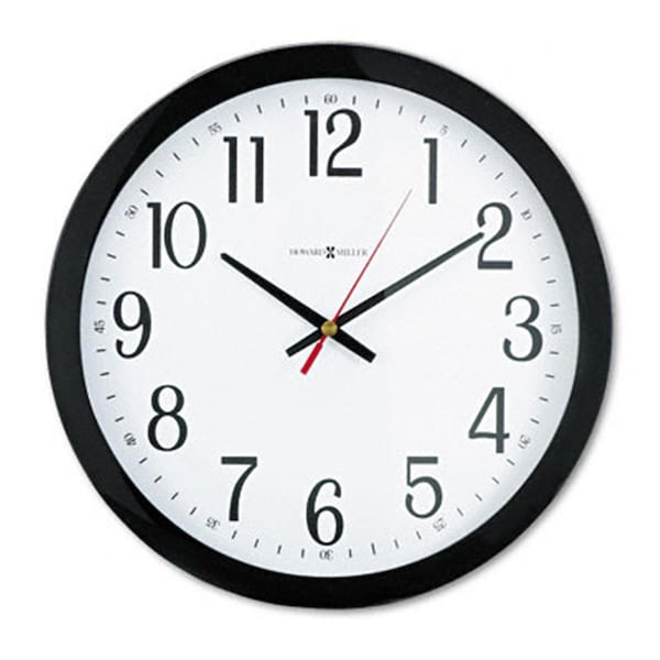 Howard Miller Clock Gallery Wall Clock  16in  Black  1 AA Battery - HO32542