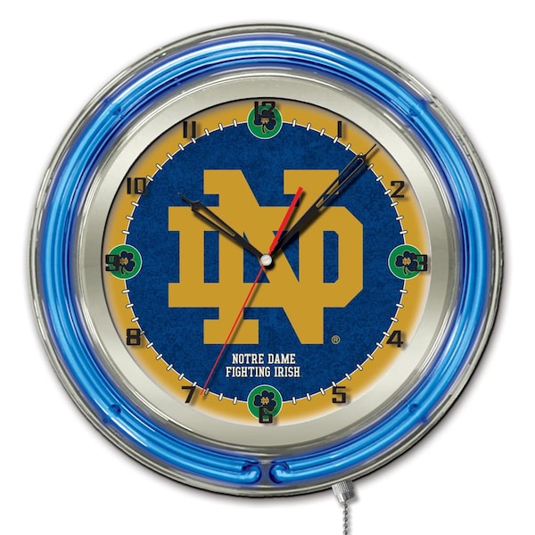 Holland Bar Stool Co Notre Dame Double Neon 19" Clock (ND) - CLK19ND-ND