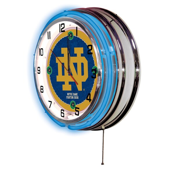 Holland Bar Stool Co Notre Dame Double Neon 19" Clock (ND) - CLK19ND-ND