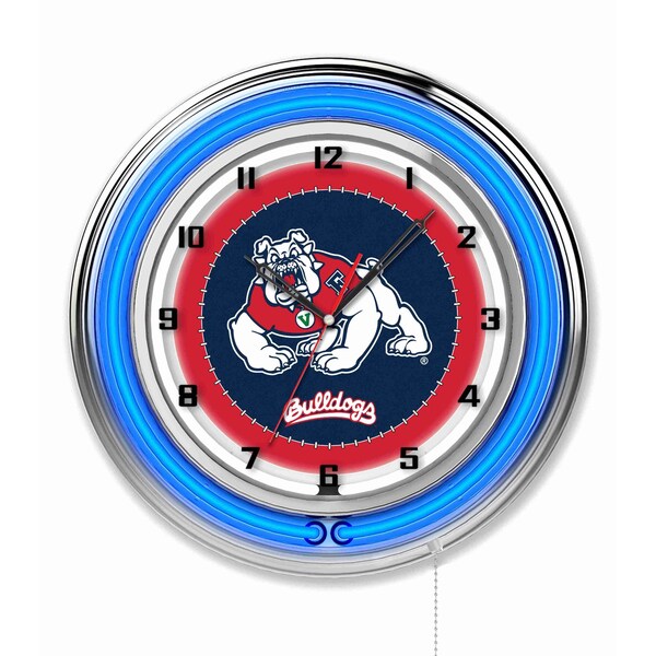 Holland Bar Stool Co Fresno State University Double Neon 19" Clock - CLK19FRESST