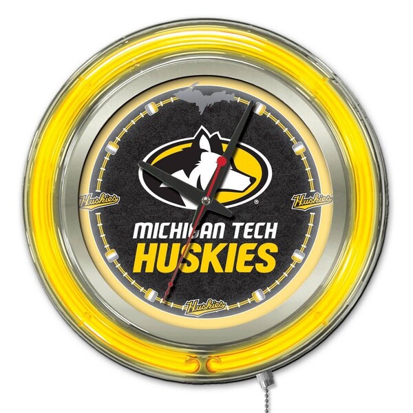 Holland Bar Stool Co Michigan Tech University Double Neon 15" Clock - CLK15MITECH