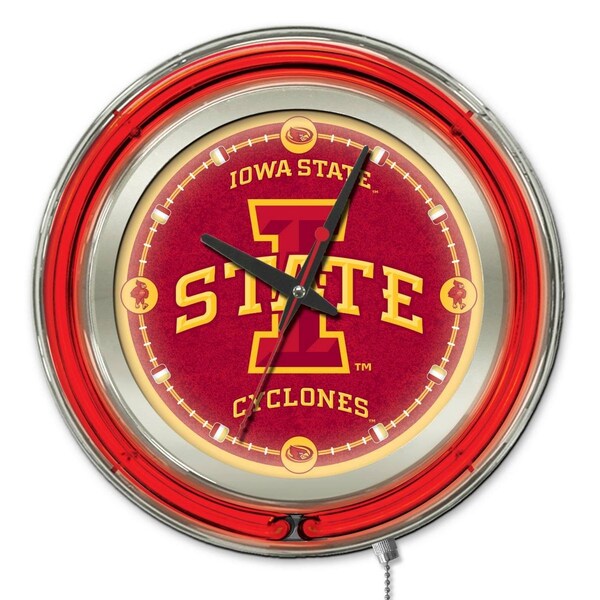 Holland Bar Stool Co Iowa State University Double Neon 15" Clock - CLK15IOWAST