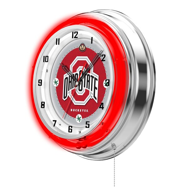 Holland Bar Stool Co Ohio State University Double Neon 19" Clock - CLK19OHIOST