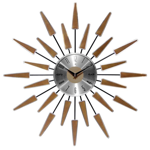 Infinity Instruments Satellite - 23 in Walnut Wood Decorated Aluminum Case, Silent Movement - 15196WL-4127