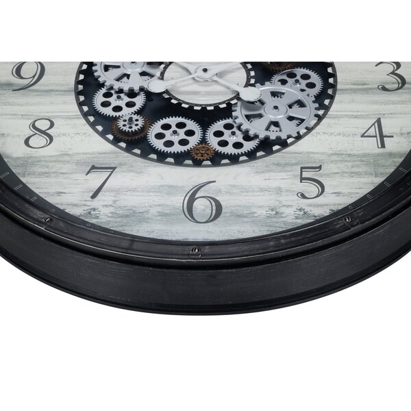 Monarch Specialties Clocks, 30'' Round, Gear Mechanism, Large Oversized, Wall Clock, Brown, Transitional - I 9030