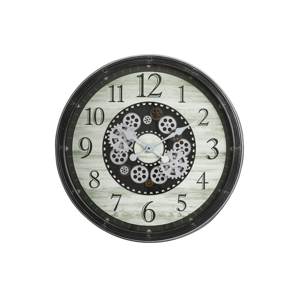 Monarch Specialties Clocks, 30'' Round, Gear Mechanism, Large Oversized, Wall Clock, Brown, Transitional - I 9030