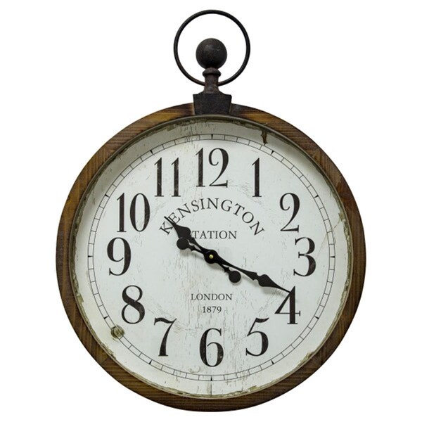 Yosemite Home Decor Kensington Station Pocket Watch Style Wall Clock - 5140016