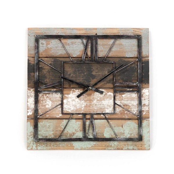 Clock King 20 x 20 x 1.5 in. Weston Square Wall Clock, Multi Color - CL2522662