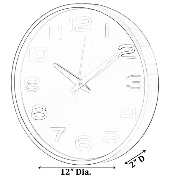 Clockswise Modern Decorative Aluminum Round Wall Clock For Living Room, Kitchen, Dining Room, Silver - QI004511.SI