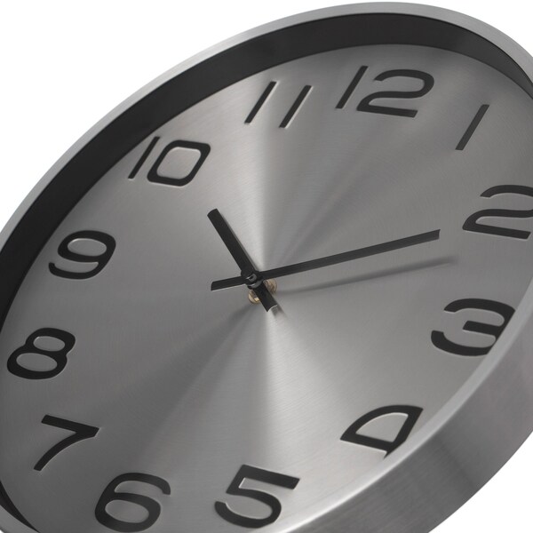 Clockswise Modern Decorative Aluminum Round Wall Clock For Living Room, Kitchen, Dining Room, Silver - QI004511.SI