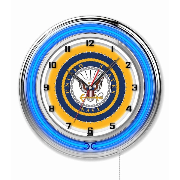 Holland Bar Stool Co United States Navy Double Neon 19" Clock - CLK19NAVY