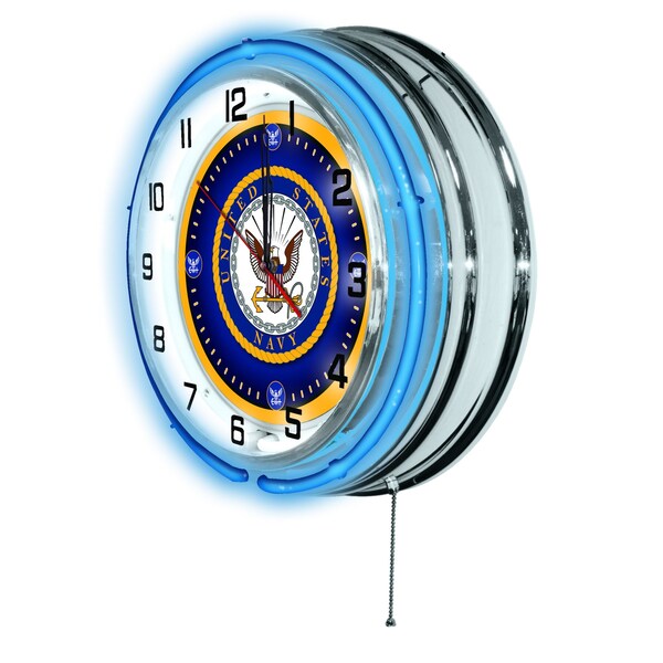 Holland Bar Stool Co United States Navy Double Neon 19" Clock - CLK19NAVY