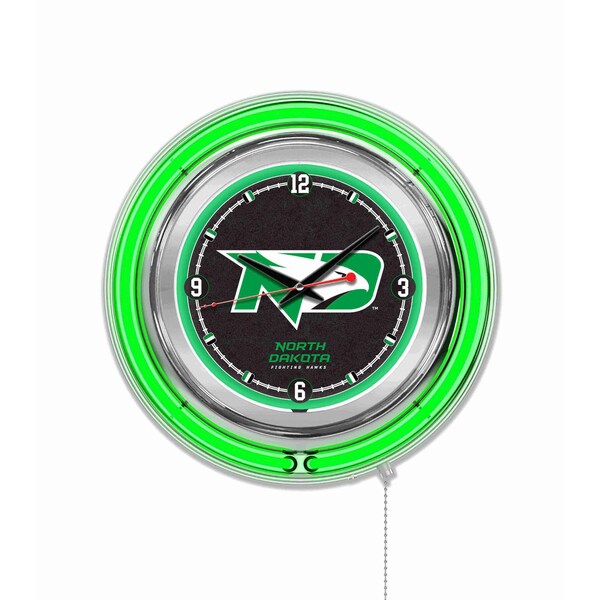 Holland Bar Stool Co University of North Dakota Double Neon 15" Clock - CLK15NORDAK