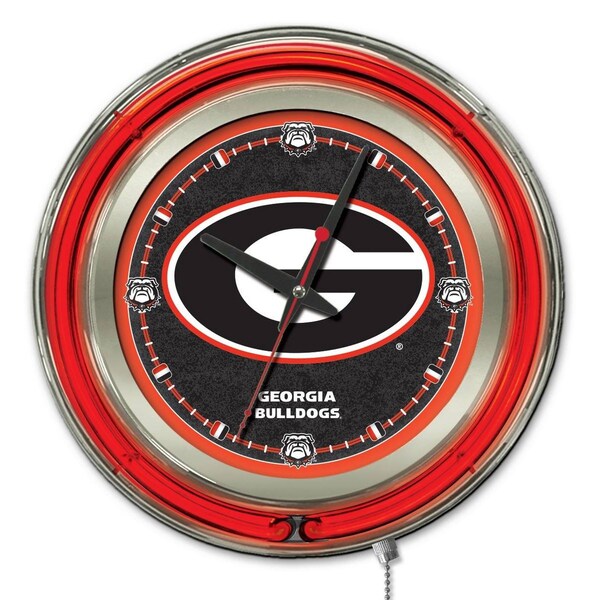 Holland Bar Stool Co University of Georgia Double Neon 15" Clock (G) - CLK15GA-G
