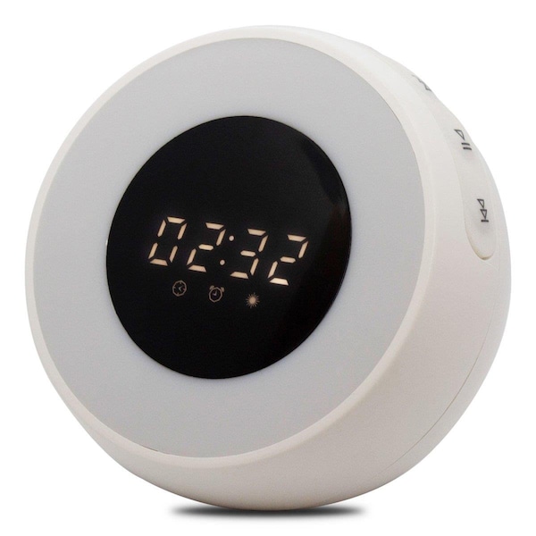Zummy Alarm Clock with Built-in Air Purifier, Sound Machine, Wireless Bluetooth Speaker, and LED Lamp - ZTS050WT